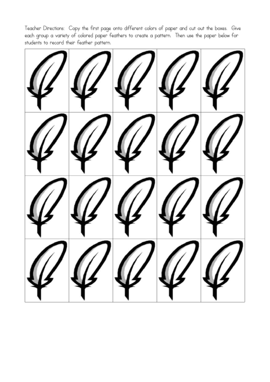 Turkey Feather Pattern Template Printable pdf