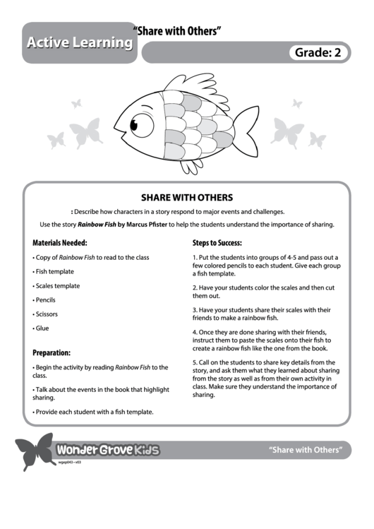 Sharing With Others Social Skills Worksheet Printable pdf