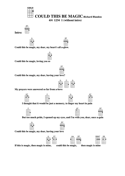 Could This Be Magic - Richard Blandon Chord Chart Printable pdf