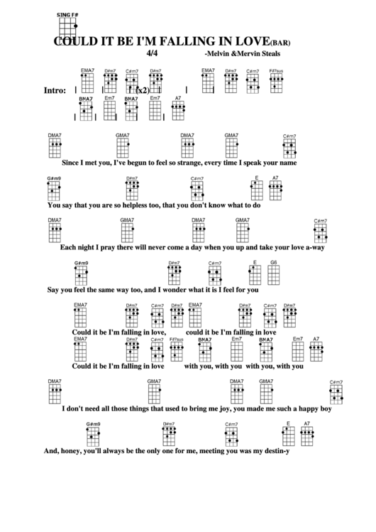 Chord Chart - Melvin And Mervin Steals - Could It Be I