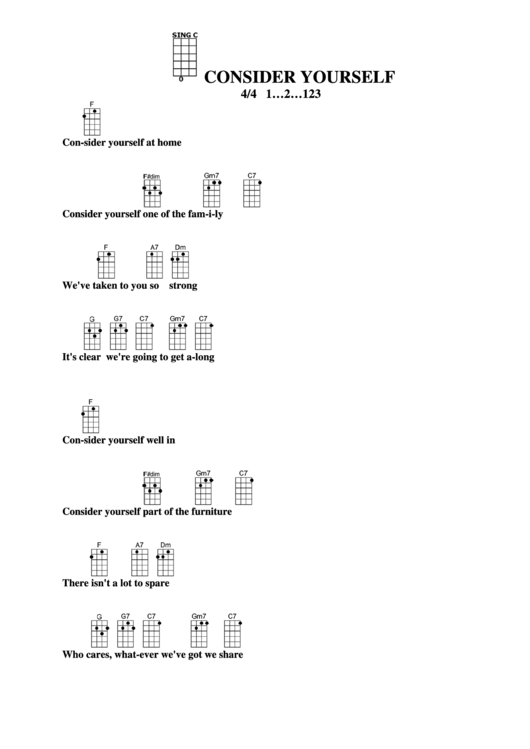 Consider Yourself Chord Chart Printable pdf