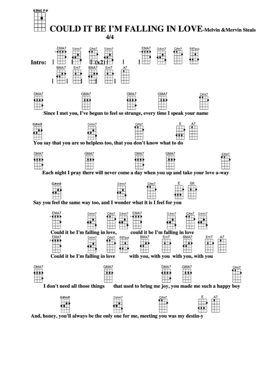 Chord Chart - Melvin And Mervin Steals - Could It Be I