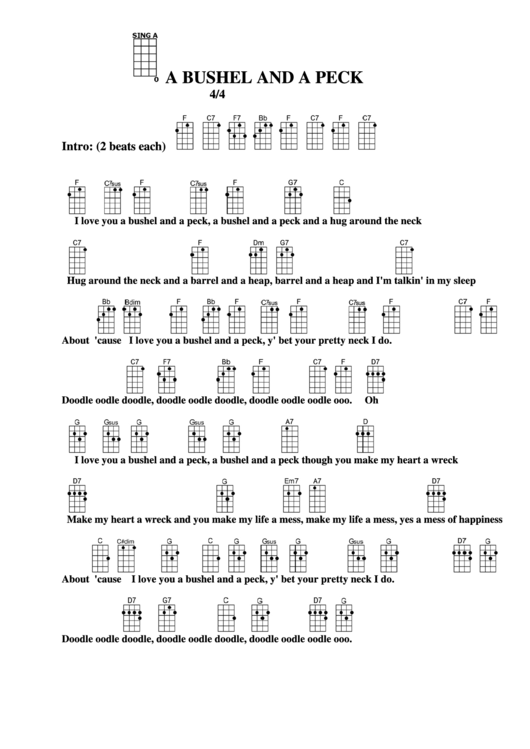 Bushel And A Peck Chord Chart Printable pdf