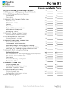 Fillable Form 91 - Income Analysis Form Printable pdf