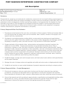 Port Madison Enterprises Construction Company Job Description Printable pdf
