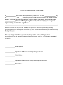 General Liability Release Form
