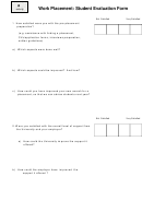 Work Placement Student Evaluation Form