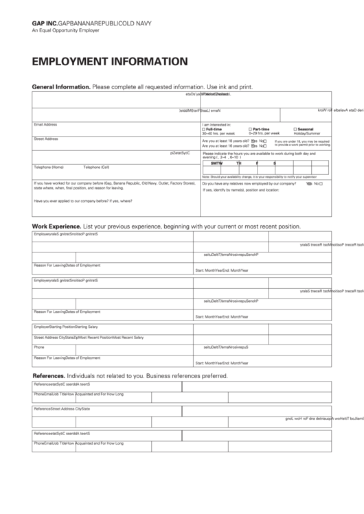 Fillable Gap Application Form Printable pdf