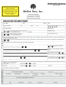 Application For Employment Form - Dollar Tree Printable pdf