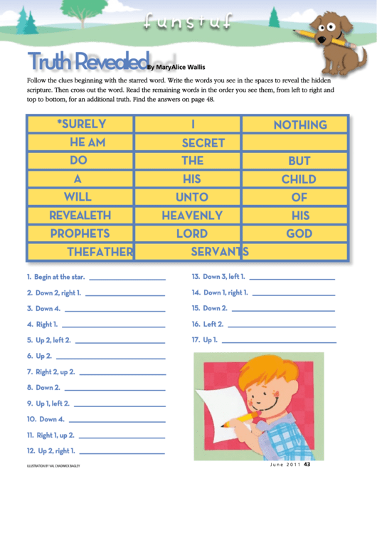 Truth Revealed Spelling Puzzle Printable pdf