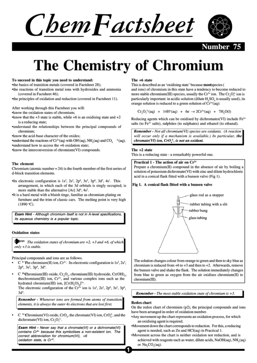 Chromium Questions Printable pdf