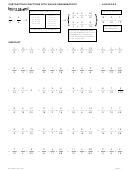 Subtracting Fractions Worksheet - With Answers