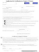 Application For Certification To Chapter 13 Trustee
