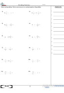 Fillable Dividing Fractions Worksheet With Answer Key Printable pdf