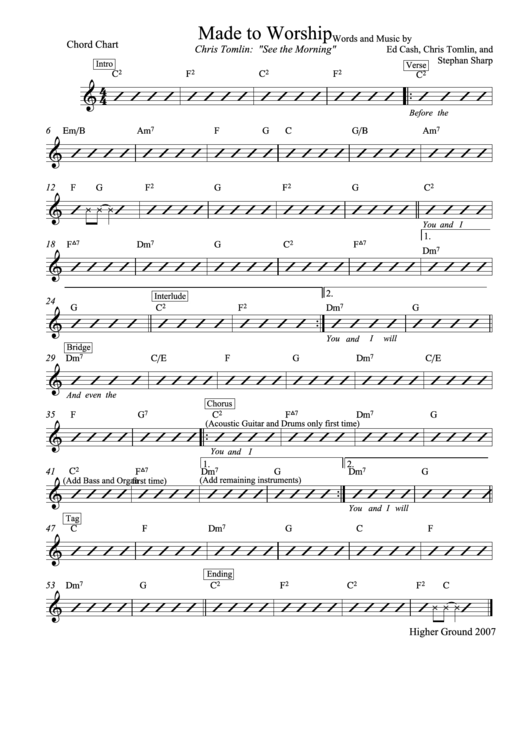Made To Worship Chord Chart Printable pdf