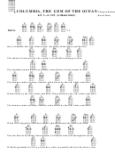Columbia, The Gem Of The Ocean - Thomas Becket Chord Chart Printable pdf