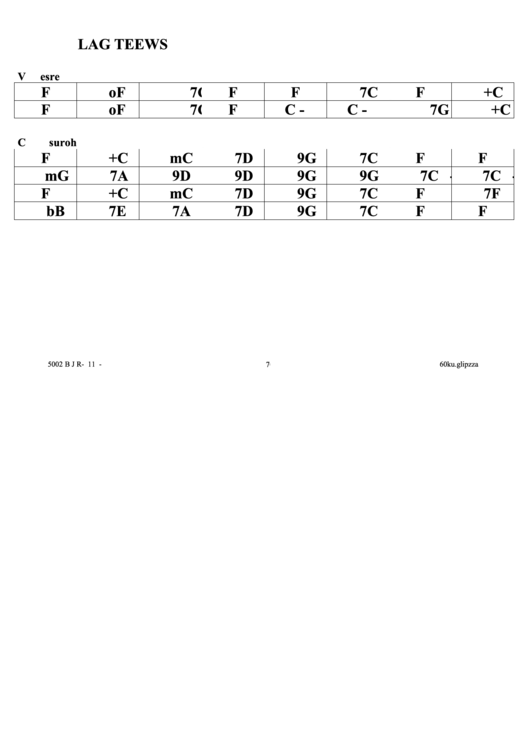 Sweet Gal (Jazz Chord Chart) Printable pdf