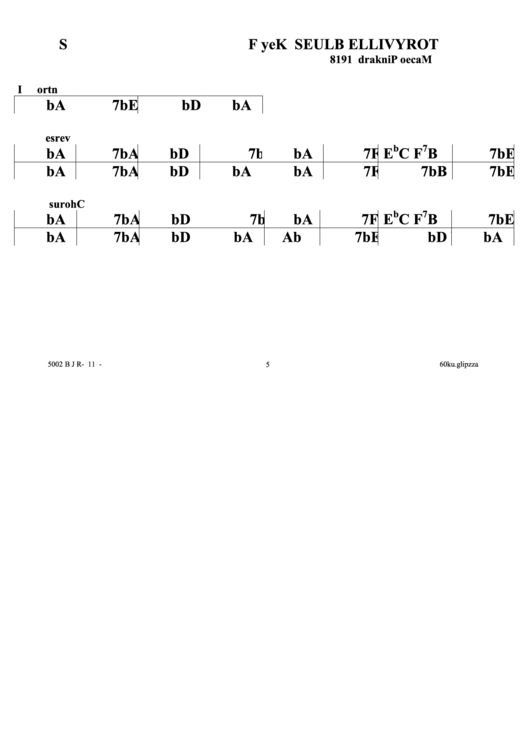 Storyville Blues Key F Printable pdf