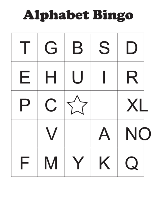 Alphabet Bingo Printable pdf