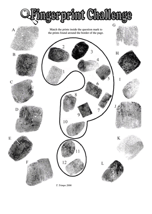 Quiz Template Fingerprint Challenge Printable pdf