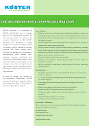 Koster Job Description: Entry Level Accounting Clerk