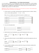 Medical History - New Patient Questionnaire Printable pdf