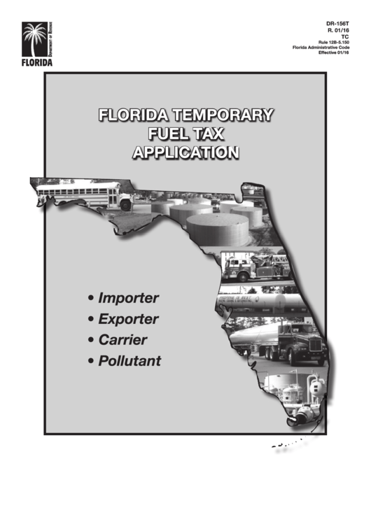 Dr-156t - Florida Temporary Fuel Tax Application Printable pdf