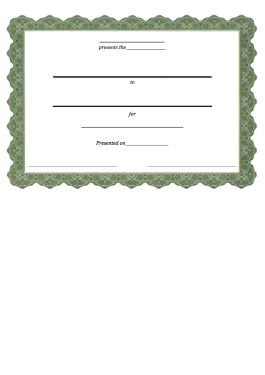 Blank Certificate Template Printable pdf