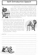 Self-Introduction Speech Printable pdf