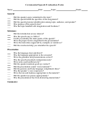 Ceremonial Speech Evaluation Form