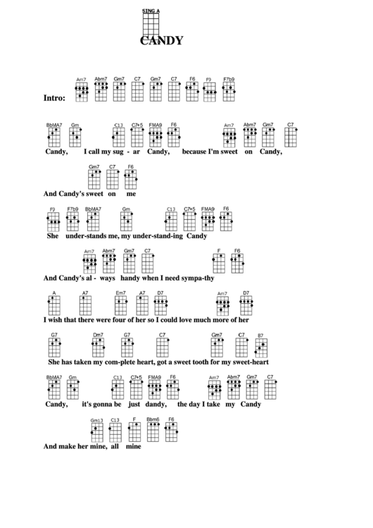 Candy Chord Chart Printable pdf