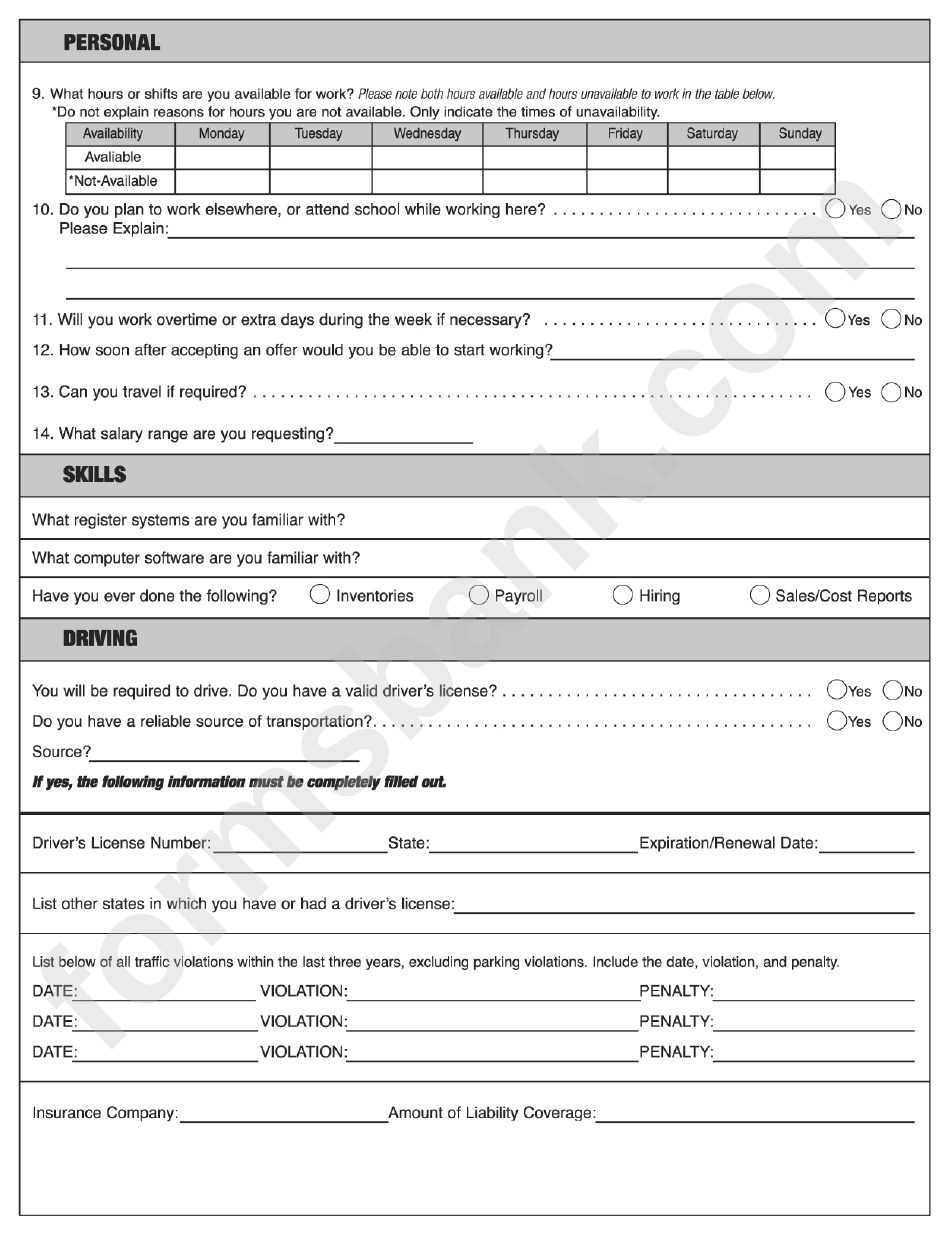 Little Caesars Application Form