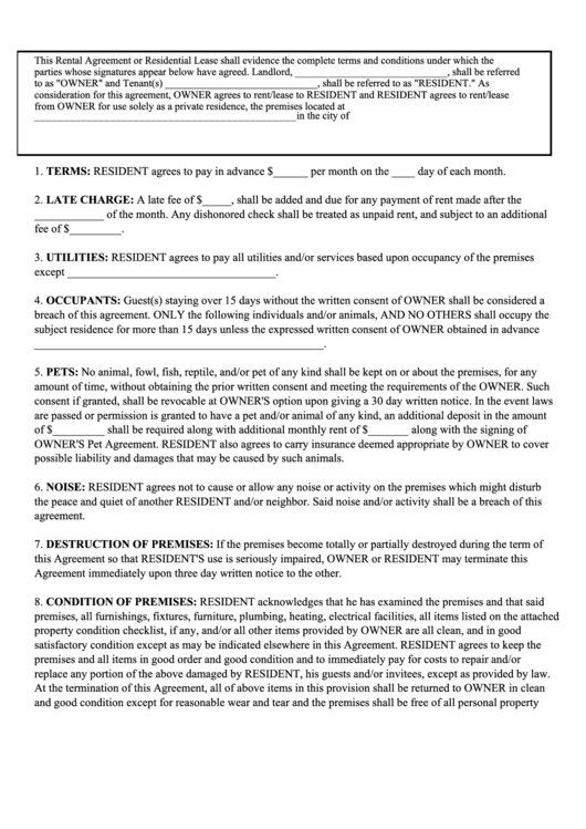 texas month to month lease agreement printable pdf download