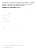 Sample Training Evaluation Form