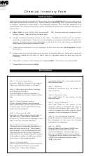Chemical Inventory Form