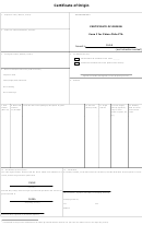 Certificate Of Origin Printable pdf