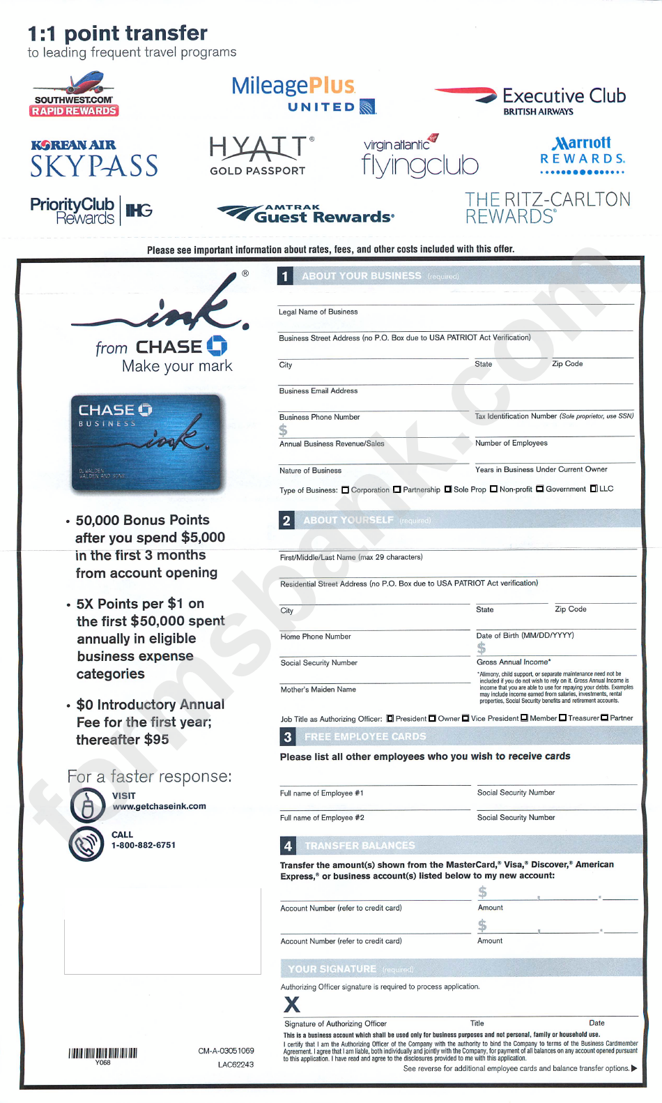 Chase Business Credit Application