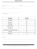 Simple Report Card Template