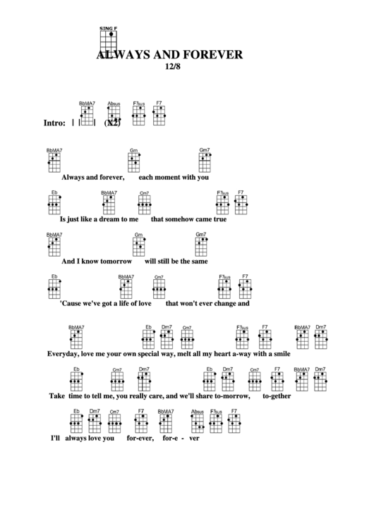 Always And Forever Chord Chart Printable pdf