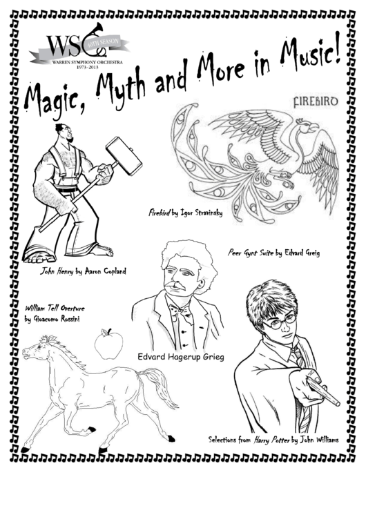Crossword Puzzle And Coloring Pages - Motor City Symphony Printable pdf