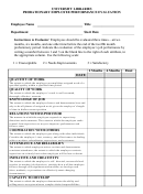 University Libraries Probationary Employee Performance Evaluation Form