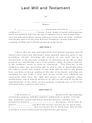 Last Will And Testament Template