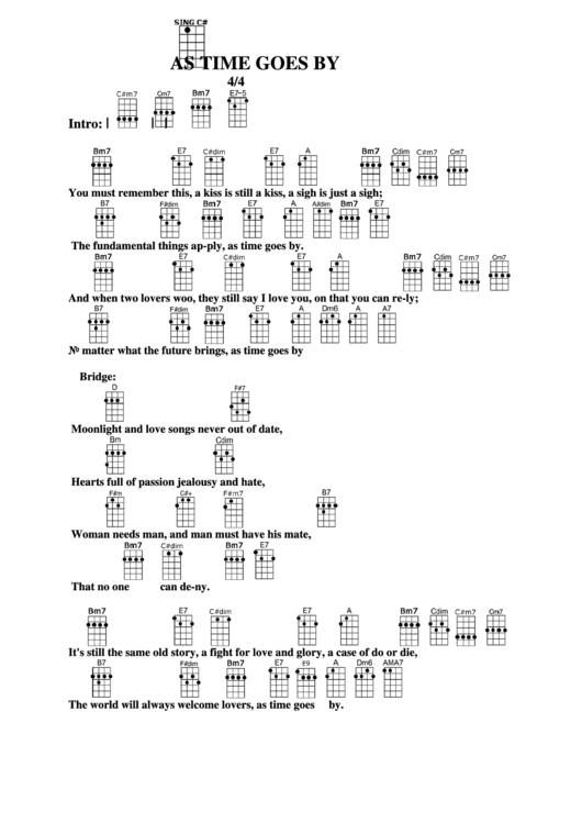 As Time Goes By Chord Chart Printable pdf