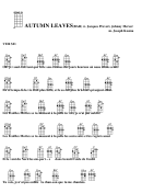 Autumn Leaves (Bar) - W. Jacques Prevert, Johnny Mercer Chord Chart Printable pdf