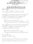At The Hop (Bar) - Singer/medora/white Palisades Park - Chuck Barris Do You Wanna Dance - Bobby Freeman Chord Chart Printable pdf