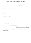 Fillable Revocation Of Power Of Attorney Printable pdf