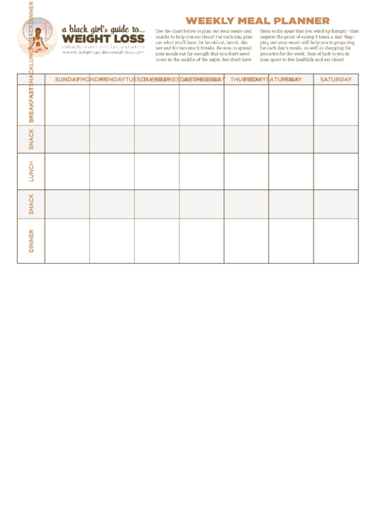 Weekly Meal Planner Printable pdf