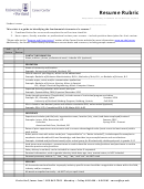 Resume Rubric Template Printable pdf