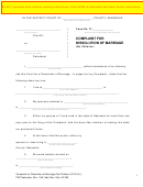 Complaint For Dissolution Of Marriage (no Children) - Nebraska District Court