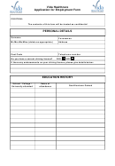 Application For Employment Form